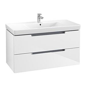 Villeroy und Boch Villeroy & Boch Subway 2.0 Waschtisch-Unterschrank A69710DH 98,7x52x44,9cm, 2 Auszüge, Griff chrom, glossy white