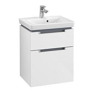 Villeroy und Boch Villeroy & Boch Subway 2.0 Waschtisch-Unterschrank A90700DH 48,5x59x38cm, 2 Auszüge, Griff silbermatt, glossy white