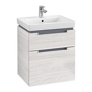 Villeroy und Boch Villeroy & Boch Subway 2.0 Waschtisch-Unterschrank A90800E8 53,7x59x42,3cm, 2 Auszüge, Griff silbermatt, white wood