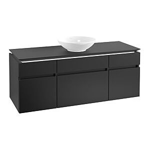 Villeroy und Boch Villeroy & Boch Legato Waschtischunterschrank B586L0PD 140x55x50cm, mit Beleuchtung, Black Matt Lacquer