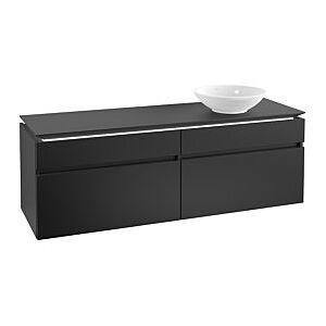 Villeroy und Boch Villeroy & Boch Legato Waschtischunterschrank B598L0PD 160x50x50cm, mit LED-Beleuchtung, Black Matt Lacquer