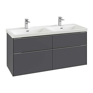 Villeroy und Boch Subway 3.0 Waschtisch-Unterschrank C568L2VM 127,2x56,6x47,8cm, mit LED/Griff monochrom, taupe