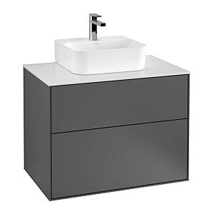 Villeroy und Boch Finion Waschtischunterschrank G08200GJ 80x60,3x50,1cm, Emotion, Abdeckplatte black matt, Light grey matt