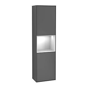 Villeroy und Boch Finion Hochschrank G470PHGJ 41,8x151,6cm, rechts, Emotion, Regal Glossy Black Lacquer, Light grey matt