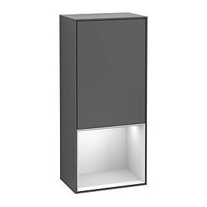 Villeroy und Boch Finion Seitenschrank G540GJPH 41,8cm, links, Emotion, Regal unten Light Grey Matt, Glossy Black Lacquer