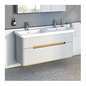 Vitra Sento Waschtisch-Unterschrank 65991 130x48x68,5cm, 2 Vollauszüge, hellgrau matt, Dekor