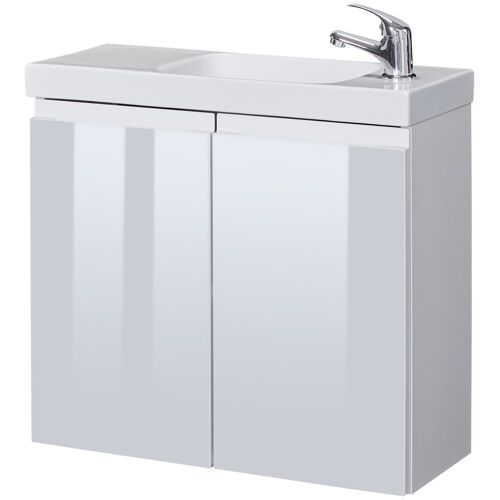 Welltime Waschtisch WELLTIME „Merida“ Waschtische weiß (weiß, weiß) Waschtische Gästebad Badmöbel mit reduzierte Tiefe, Breite 60 cm