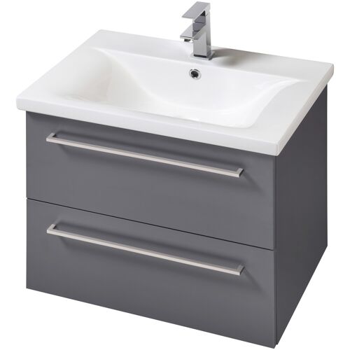 Welltime Waschtisch WELLTIME „Torino“ Waschtische grau (grau, matt) Waschtische Breite 60 cm