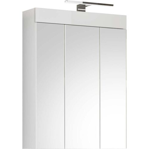 Welltime Spiegelschrank WELLTIME „Triest“ Schränke Gr. B/H/T: 60 cm x 79 cm x 18 cm, 3 St., weiß (weiß hochglanz mdf tz, spiegelglas, nb) Bad-Spiegelschränke Breite 60 cm