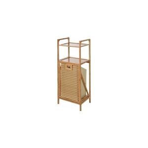 Koopmann International Koopman Bathroom shelf with laundry basket bamboo 95 x 40 cm