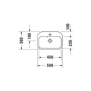 DURAVIT Happy D.2 vask 50 x 36 cm med hanehul