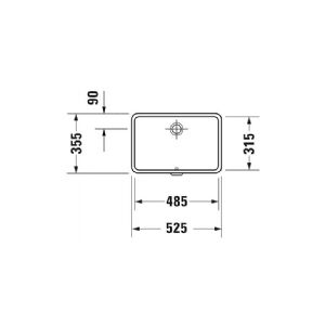 DURAVIT Vero vask til underlimning 48 cm uden hanehul med overløb