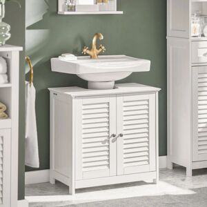 SoBuy Underskab til vask Skab til badeværelse FRG237-II-W White Sink cabinet(on floor)