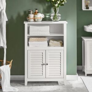 SoBuy Badeværelsesskab med låger Højt stel hylder BZR13-W White Narrow cabinet