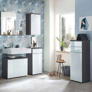 Germania vaskeskab til badeværelse GW-Pescara grafitgrå og hvid