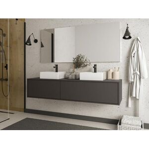 Unique Mueble de baño flotante bajolavabo - Color gris antracita - L150 cm - ISAURE II