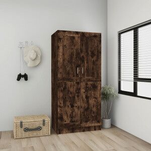 vidaXL Armario Madera Contrachapada Roble Ahumado 82.5x51.5x180 Cm