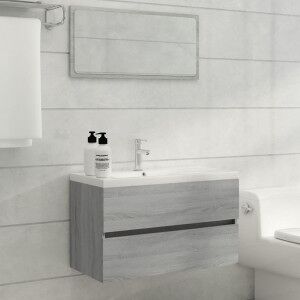 vidaXL Set De Muebles De Baño 2 Pzas Madera Contrachapada Gris Sonoma