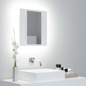 vidaXL Armario Espejo De Baño Con Luz Led Acrílico Blanco 40x12x45 Cm