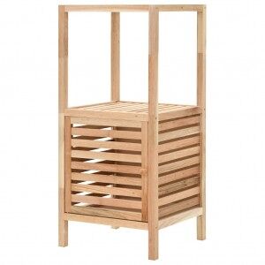 vidaXL Armario De Cuarto De Baño Madera Maciza Nogal 39.5x35.5x86 Cm