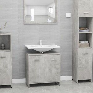 vidaXL Armario De Baño Madera Contrachapada Gris Hormigón 60x33x61 Cm