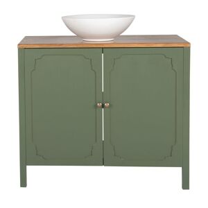 Maisons du Monde Mueble de lavabo con 2 puertas en verde y beige