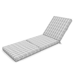 Oviala Coussin baño de sol poliéster blanco y negro 186 x 60 x 5 cm