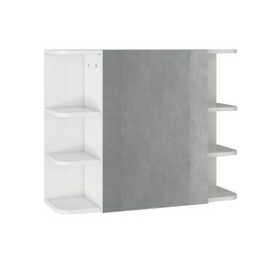 ML-Design Armario con espejo blanco, 80x64x21 cm, de aglomerado MDF