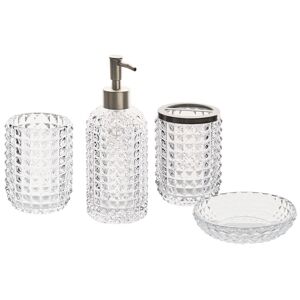 Beliani Conjunto de accesorios de baño en vidrio transparente