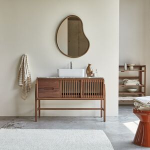 Tikamoon Mueble de baño de nogal macizo y terrazo premium 125 cm