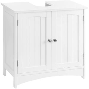 Calicosy Mueble bajo lavabo blanco 2 puertas con 1 estantería - l60 cm