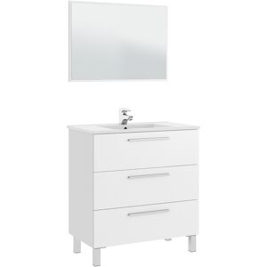 HOMN Mueble de baño 3 cajones con espejo, sin lavabo, 80 cm