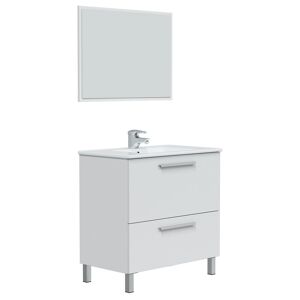 HOMN Mueble de baño 1 cajón 1 puerta con espejo, sin lavabo, 80 cm