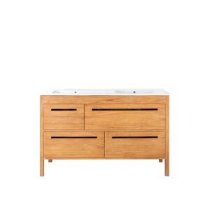 Wanda Collection Mueble baño de teca maciza y cerámica l 140 cm