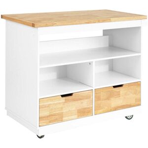 SoBuy Carrito de cocina con especiero y 2 cajones mdf blanco