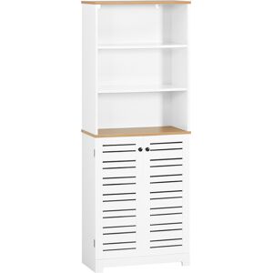 SoBuy Mueble columna de baño con 5 estantes mdf blanco