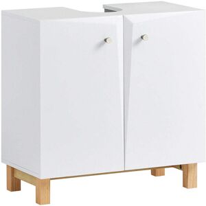 SoBuy Armario para de bajo del lavabo con 2 puertas y estante mdf blanco