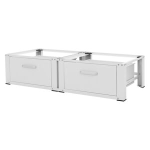 ML-Design Set 2x Soporte universal para lavadora o secadora pedestal blanco