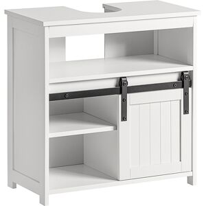 SoBuy Mueble para debajo del lavabo con 3 estante y 1 puerta madera blanco