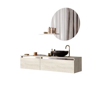 AQA DESIGN Mueble de baño de 5 piezas en melamina roble claro