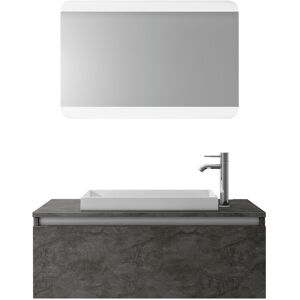 AQA DESIGN Mueble de baño de 3 piezas en melamina oxido