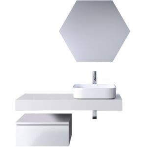 AQA DESIGN Mueble de baño de 4 piezas en melamina blanca