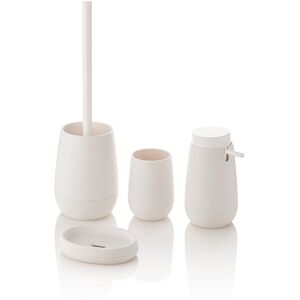 AQA DESIGN Set de accesorios de baño 4 piezas abs blanco y goma