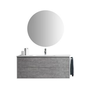 AQA DESIGN Mueble de baño de 4 piezas en melamina cemento