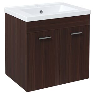 Kleankin Mueble de baño color marrón 60 x 45.5 x 60 cm