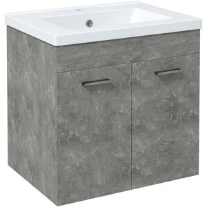 Kleankin Mueble de baño color gris 60 x 45.5 x 60 cm