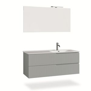 AQA DESIGN Mueble de baño bañera derecha 4 piezas en mdf gris mate