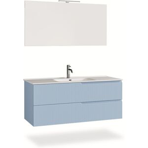 AQA DESIGN Mueble de baño de 4 piezas en mdf azul tiffany