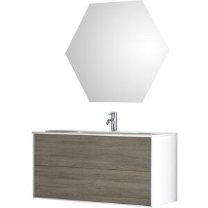 AQA DESIGN Mueble de baño de 3 piezas en melamina roble fresno