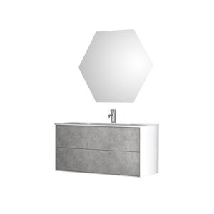 AQA DESIGN Mueble de baño de 3 piezas en melamina cemento